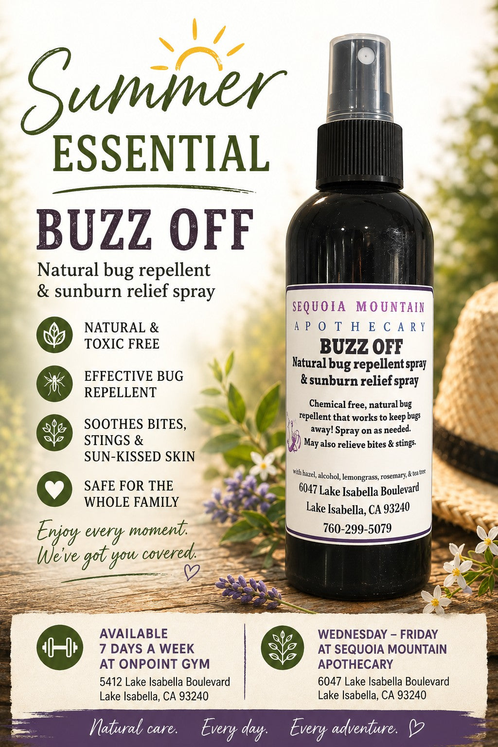 Buzz Off natural bug repellent spray