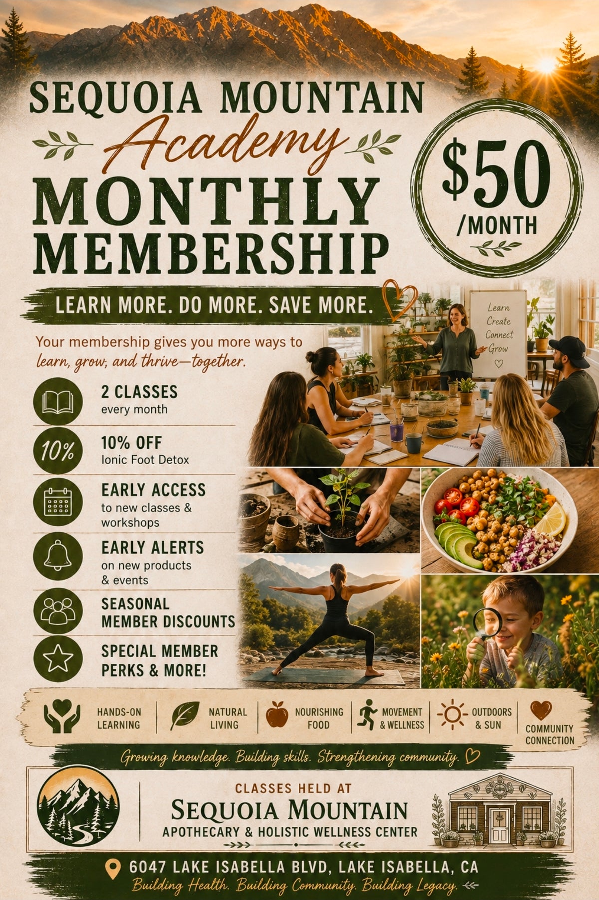 Sequoia Mountain Academy Monthly Subscription